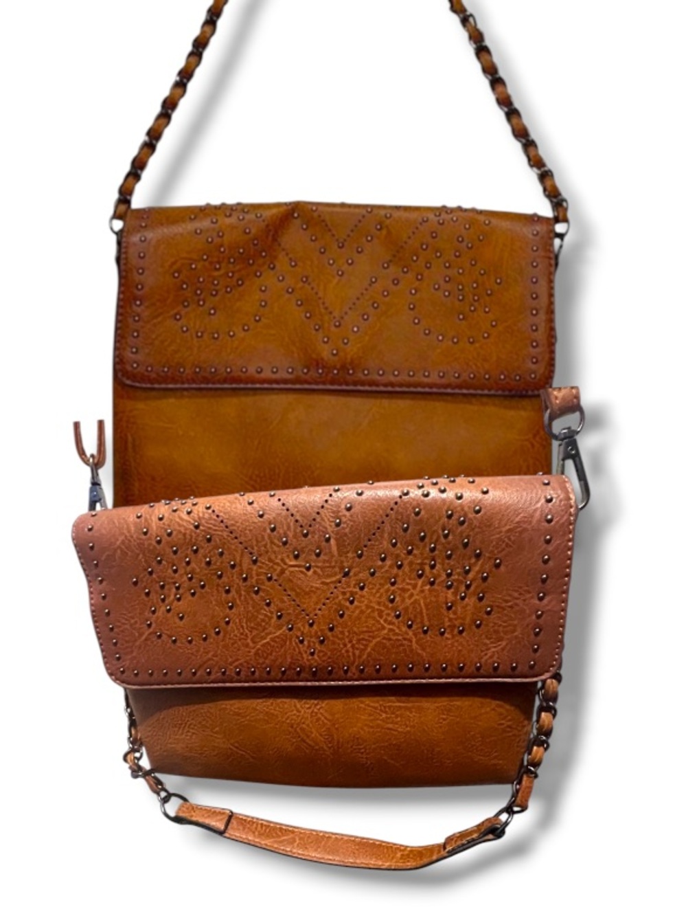 Sam & Hadley Women’s Studded Detail Cognac Purse Mexico Design Summer Handbag